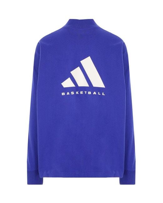 Adidas Blue Basketball Long-sleeve T-shirt