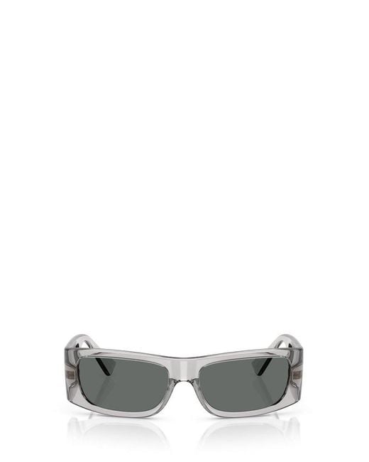 Versace Gray Rectangle-Frame Sunglasses for men