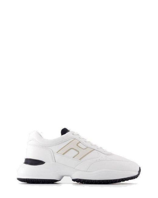 Hogan White Interaction Lace-up Sneakers for men