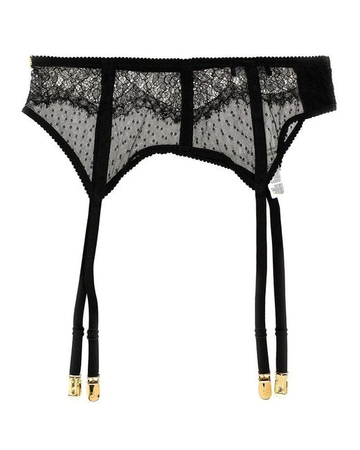 Dolce & Gabbana Black Lace Garters Socks