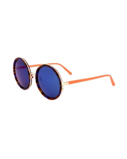 Linda Farrow Blue X Matthew Williamson Oval Frame Sunglasses