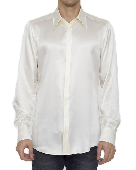 Dolce & Gabbana White Long-sleeved Shirt for men
