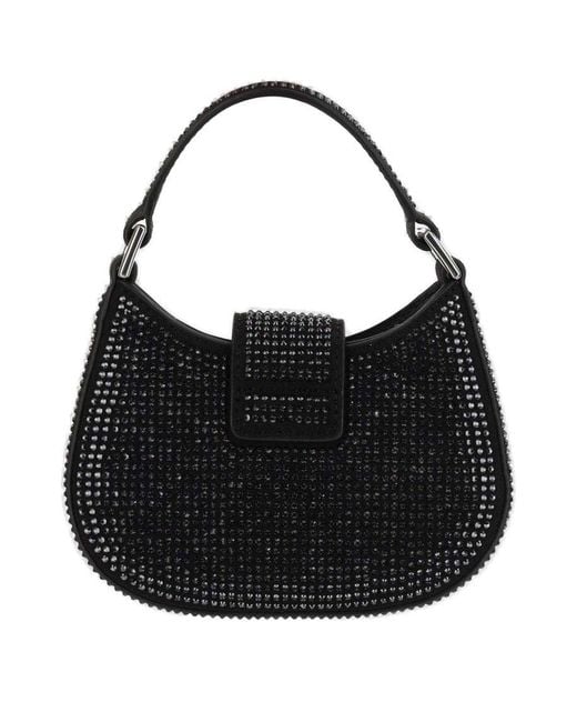 Self-Portrait Crescent Bow Micro Top Handle Bag in Black | Lyst