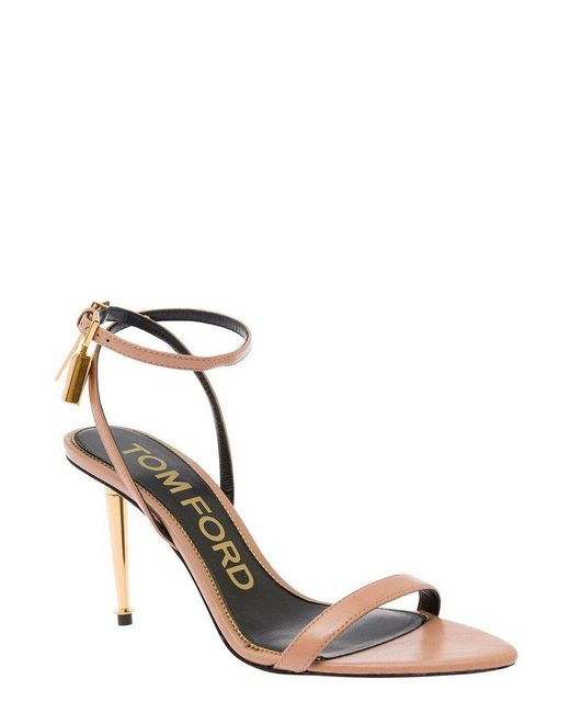 Tom Ford Pink Padlock Pointy Sandals
