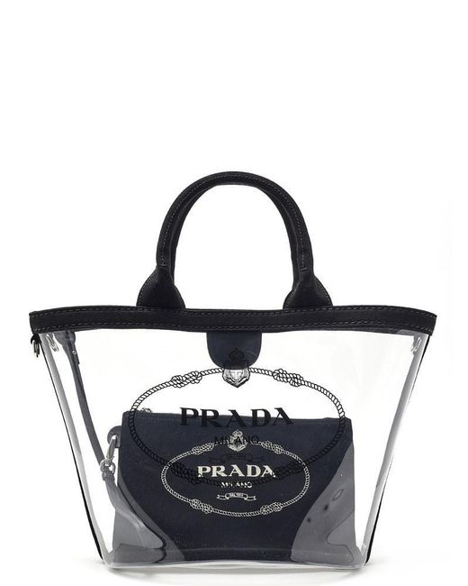 Prada plexiglass tote hotsell