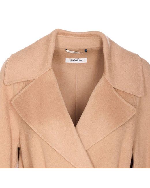 Max Mara Natural Doris Belted Long-Sleeved Coat