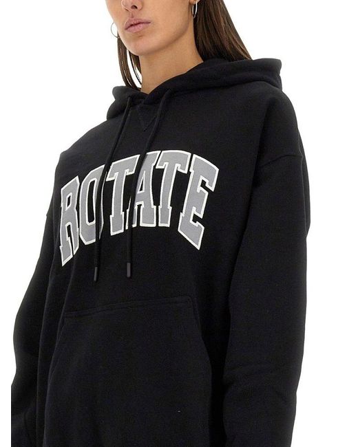 ROTATE BIRGER CHRISTENSEN Black Heavy Cotton Sweatshirt