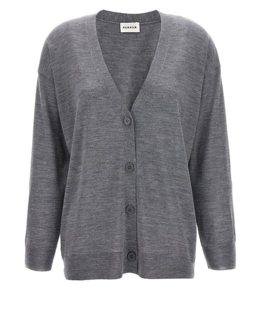 P.A.R.O.S.H. Gray Wool Blend Cardigan Sweater, Cardigans