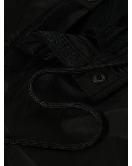 Moncler Black Button Detailed Logo Patch Swim Shorts for men