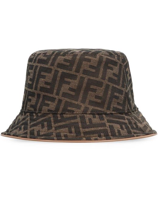 Fendi Black Ff Jacquard Bucket Hat