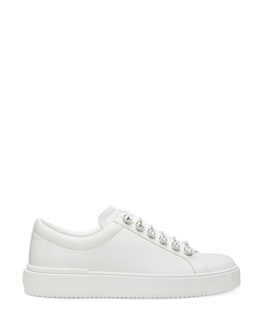 Stuart Weitzman , Ryan Crystal Sneaker, Sneakers, in White | Lyst