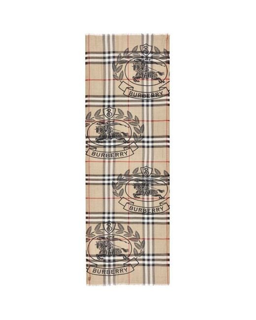 Burberry Natural Logo Printed Checked Scarf for men