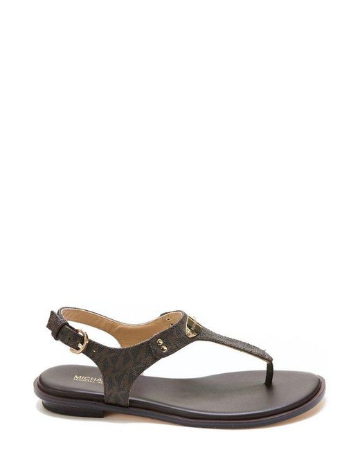 MICHAEL Michael Kors Brown Monogram Thong Sandals