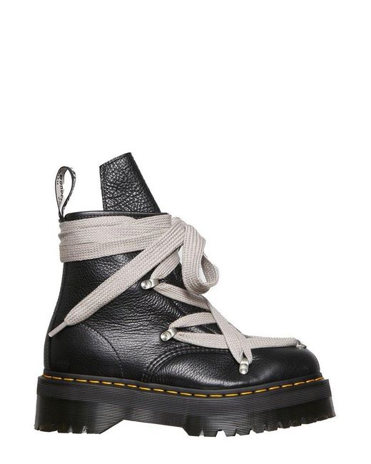 Rick Owens Black X Dr Martens Round-toe Lace-up Boots for men