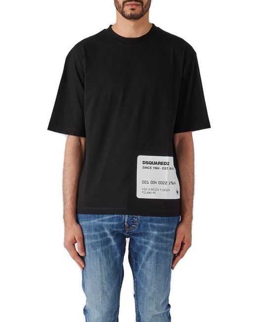 DSquared² Black Loose Fit Tee T-Shirt for men