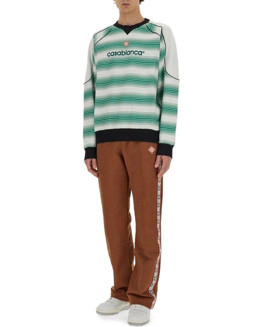 Casablancabrand Green Gradient Stripe Sweatshirt for men