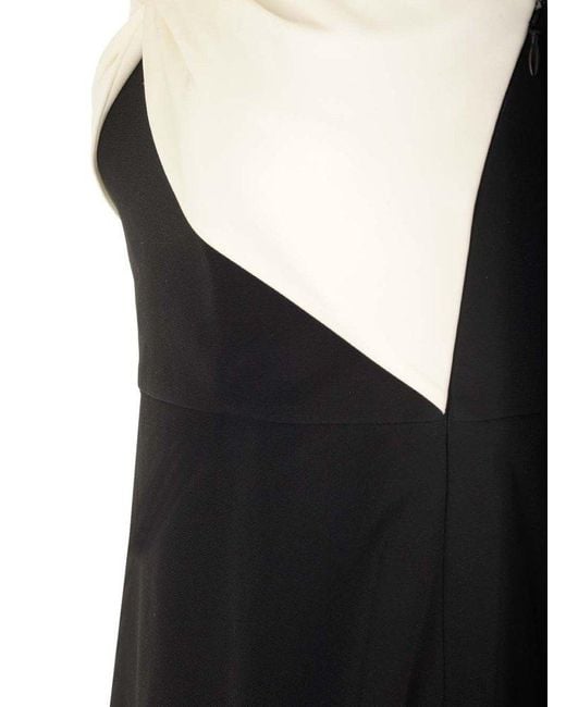 Roland Mouret Black Off-the-shoulder Twist-detailed Midi Dress