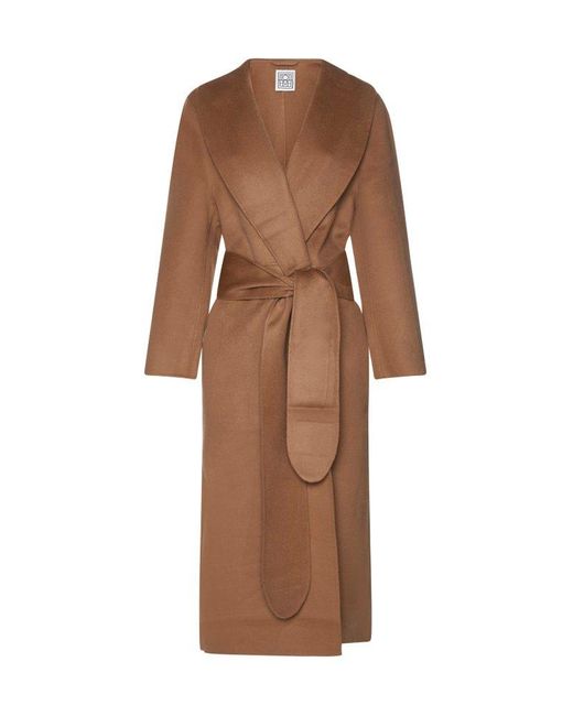 Totême Belted Robe Coat in Brown Lyst Canada