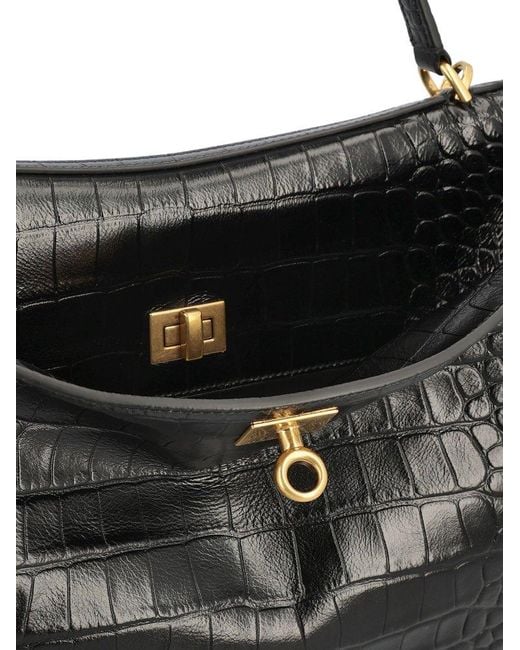 Balenciaga Black Rodeo Embossed Medium Handbag