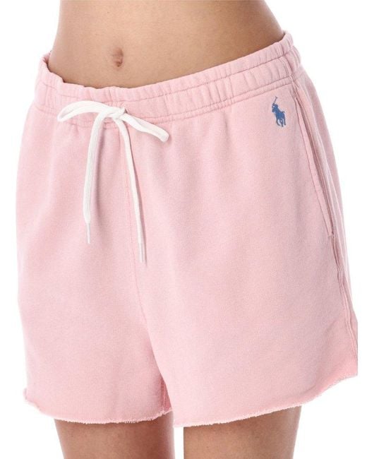 Polo Ralph Lauren Pink Lightweight Fleece Drawstring Short