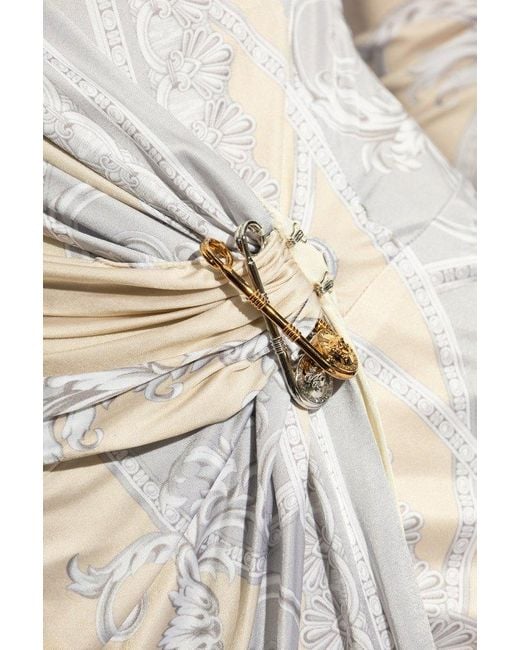 Versace White Dress With La Coupe Des Dieux Print