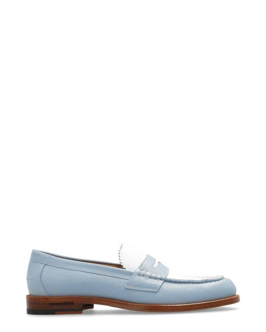 DSquared² Blue Colour-block Almond Toe Loafers for men