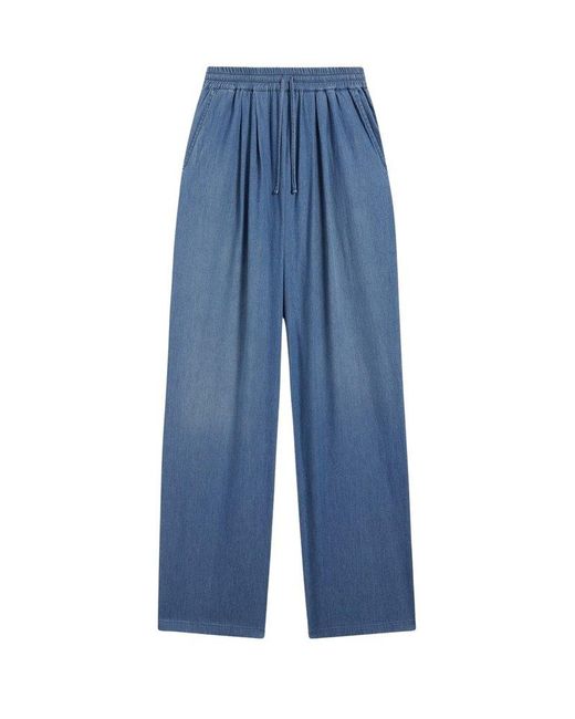 Pence Blue Wide Leg Drawstring Pants