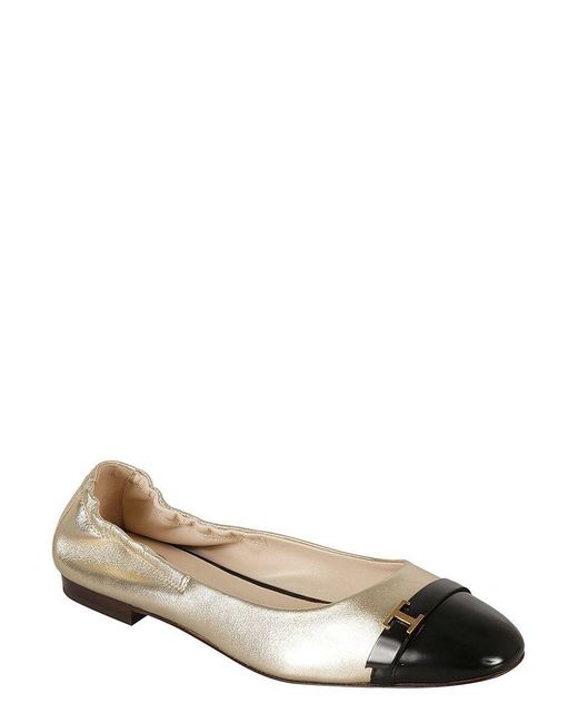 Tod's Metallic Slip-on Ballerina Shoes