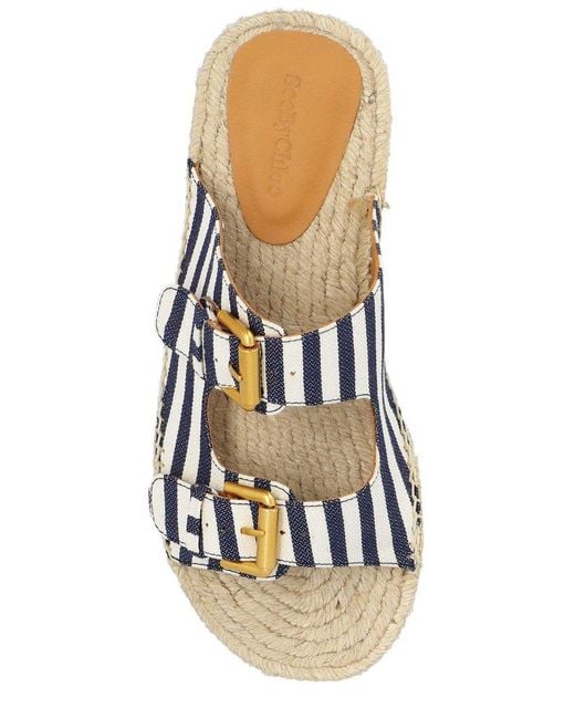 See By Chloé White Glyn Striped Slides