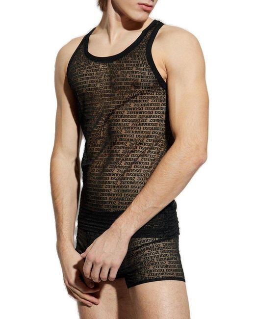 DSquared² Black Top From The Underwear Collection for men