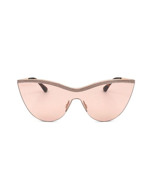 Jimmy Choo Pink Cat-eye Frame Glittered Sunglasses