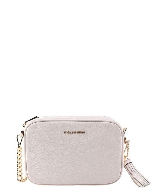 MICHAEL Michael Kors Leather Ginny Crossbody Bag in White - Save 1% | Lyst