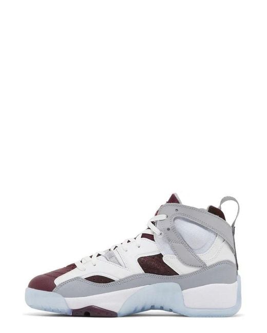 Nike White Jumpman Two Trey Bordeaux Sneakers for men
