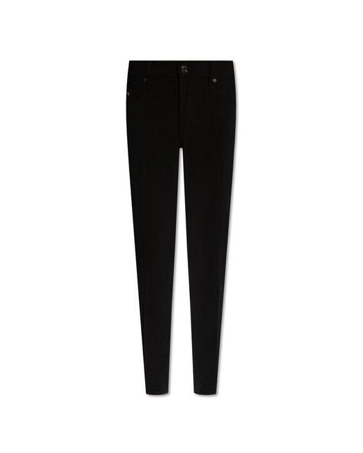 Emporio Armani Black Trousers With Logo-shaped Application, for men