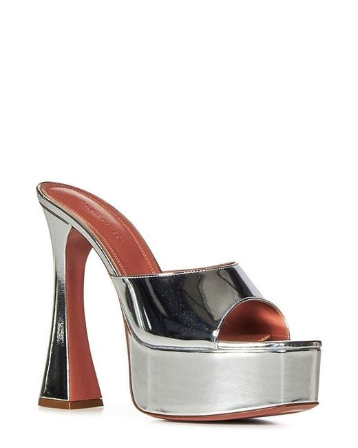 AMINA MUADDI Metallic Dalida Sandal Mirror Sandals