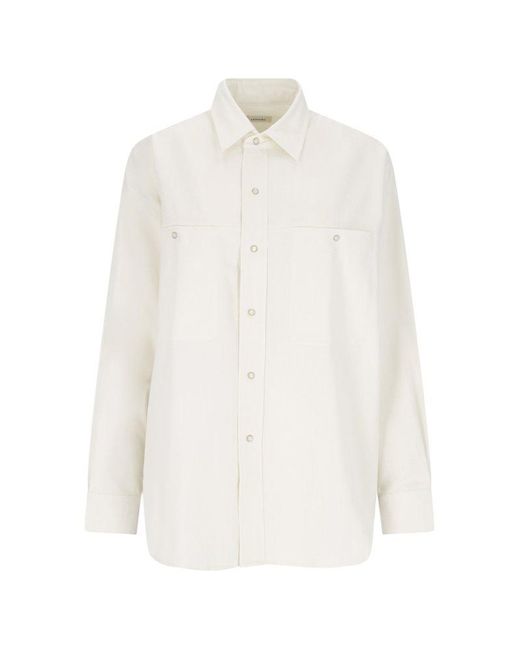 Lemaire White Twill Button-up Shirt for men