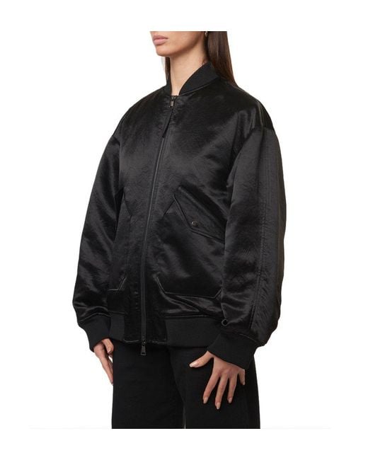 Max Mara Black Zip-up Long-sleeved Bomber Jacket