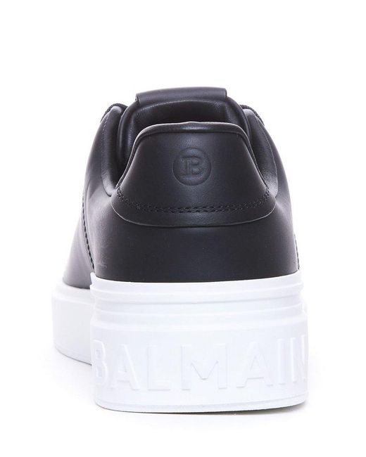 Balmain Blue Logo Embossed Lace-up Sneakers for men