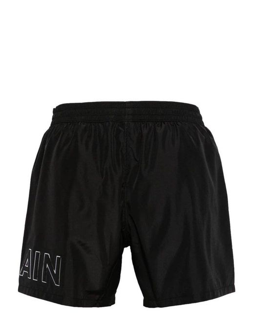 Balmain Black Logo Printed Drawstring Shorts for men