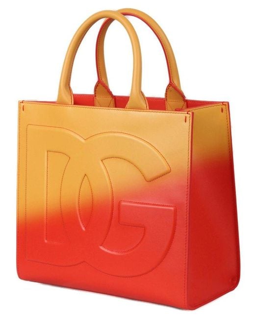 Dolce & Gabbana Orange Dolce & Gabbana Medium Dg Daily Tote Bag