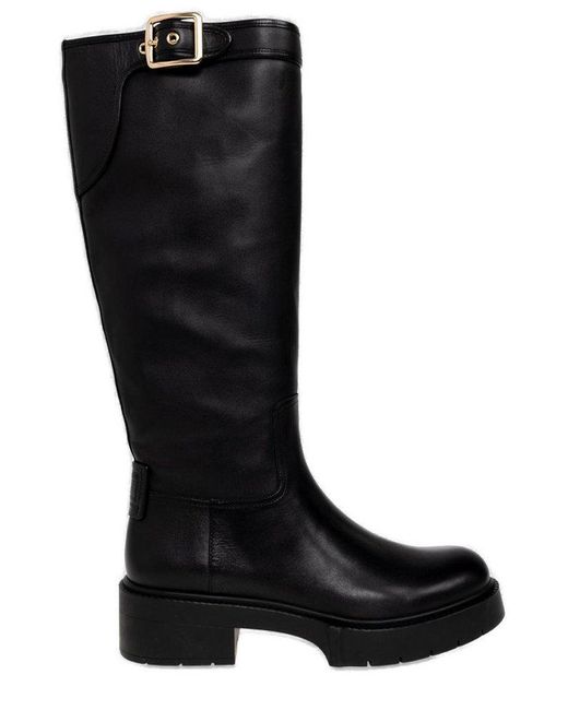 COACH 'lilli' Leather Boots in Black | Lyst