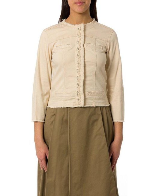 Liu Jo Natural Braided Design Embellished Jacket