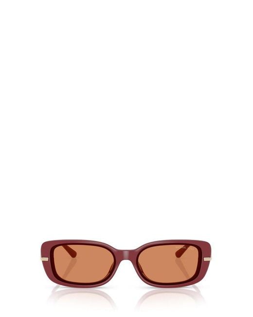 Michael Kors Red Capella Rectangle Frame Sunglasses