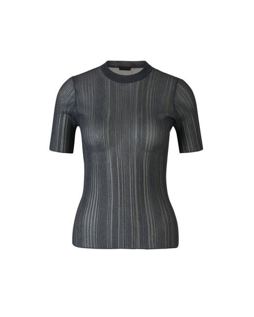 Givenchy Black 4g Embroidered Transparent Knitted Top