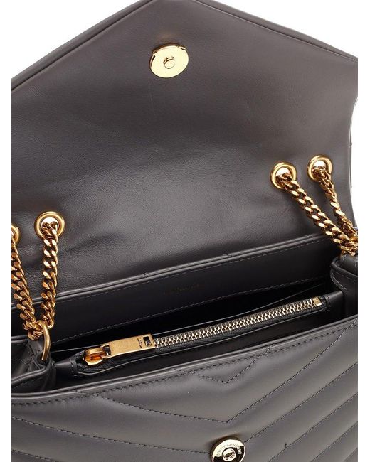 Saint Laurent "loulou" Small Shoulder Bag in Black Lyst