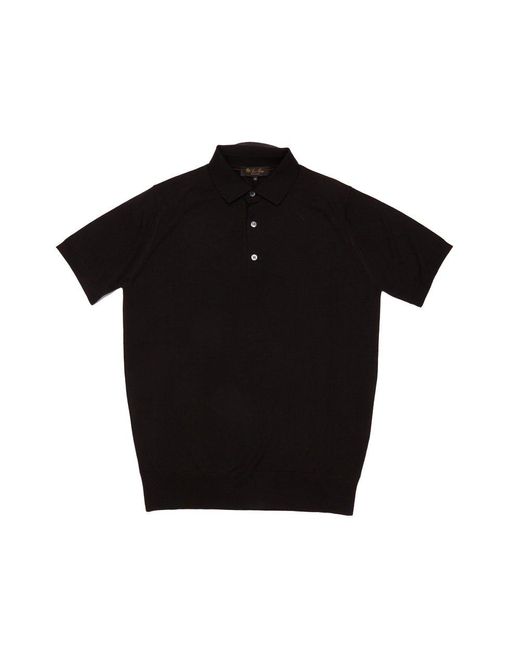 Loro Piana Black Wish Short-sleeved Polo Shirt for men