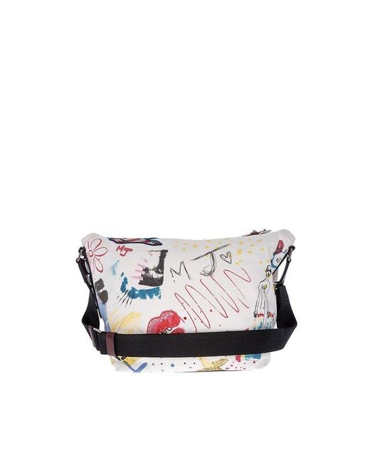 Marc Jacobs White Graphic Printed Crossbody Bag