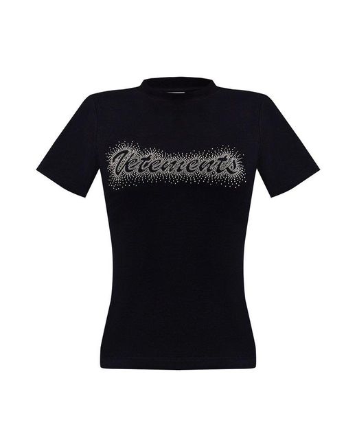Vetements Black T-shirt With Logo,