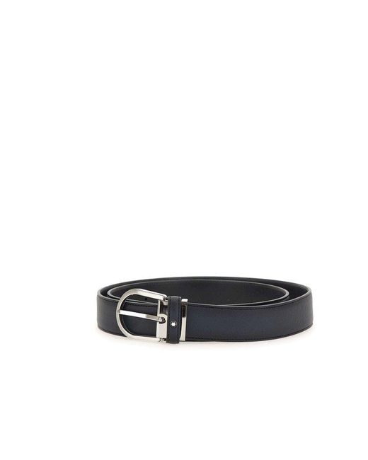 Montblanc White Horseshoe Buckle Belt for men