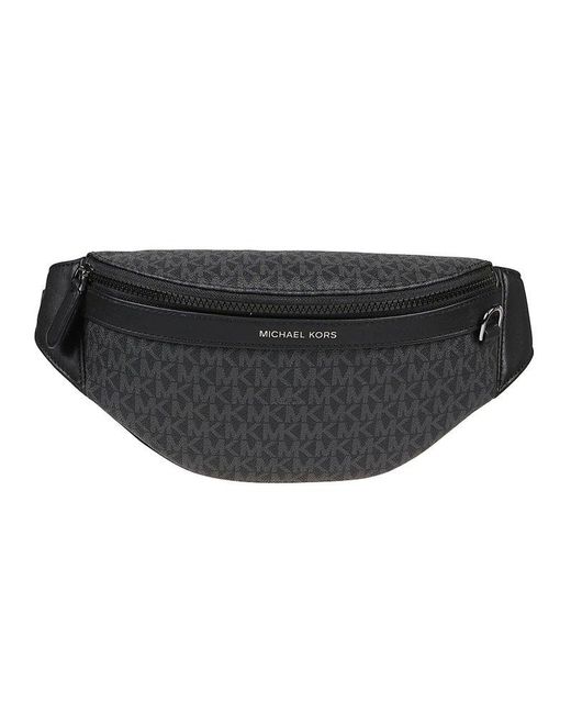 Michael Kors Black Greyson Logo Printed Zip-up Belt Bag for men